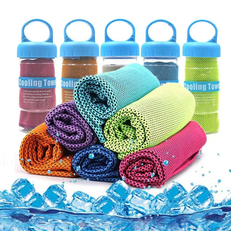 Customized Logo Print Quick Drying Ice Cold Cool Feeling Sweat Instant Microfiber Outdoor Travel Gym Sport Endure Cooling Towel